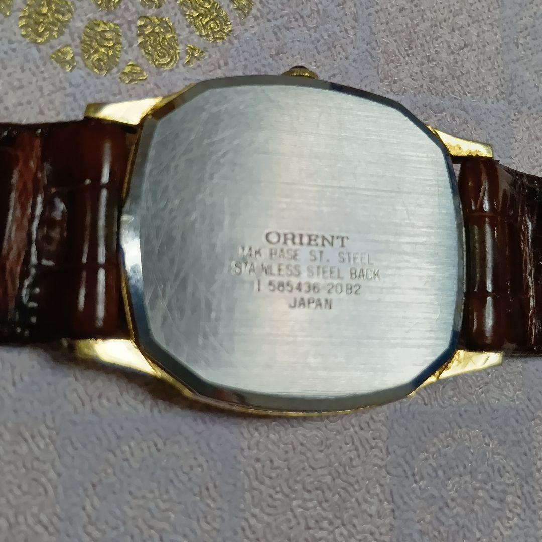 て*る様 【１４金】 オリエント シャンドール クォーツ 14K メンズ 動作品