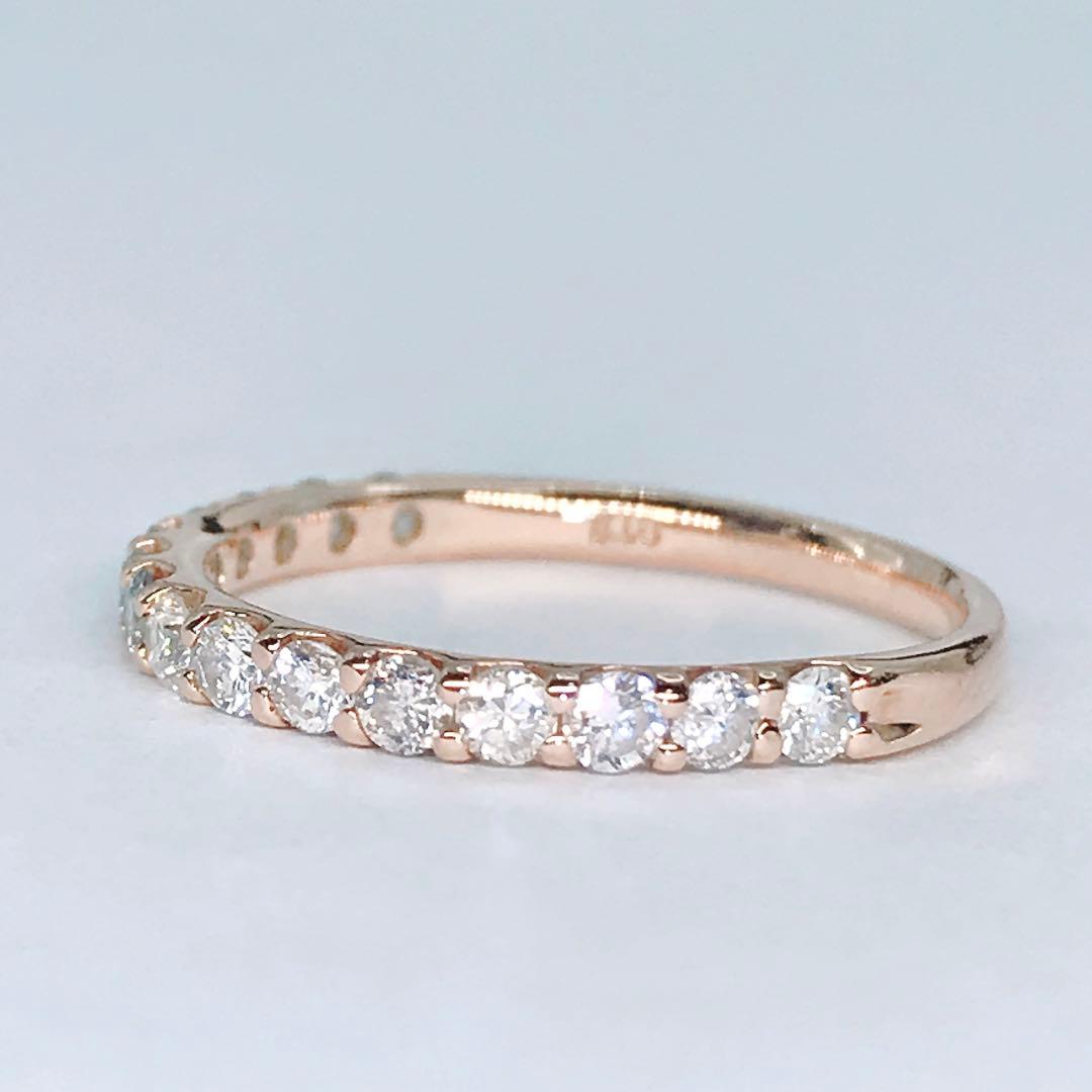 0.50ct ハーフエタニティ ダイヤモンドリング K18ピンクゴールド ダイヤ
