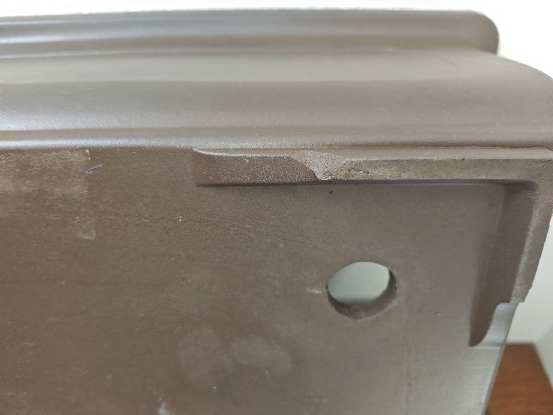 ブラウン長方形盆栽鉢 陶器製 約47cm×36cm×14.5cm　大型