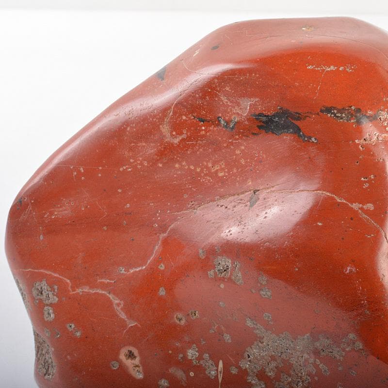 天然石 鑑賞石 佐渡赤玉石 赤石 置物 重さ約2.5㎏ 唐木台付 C R6924