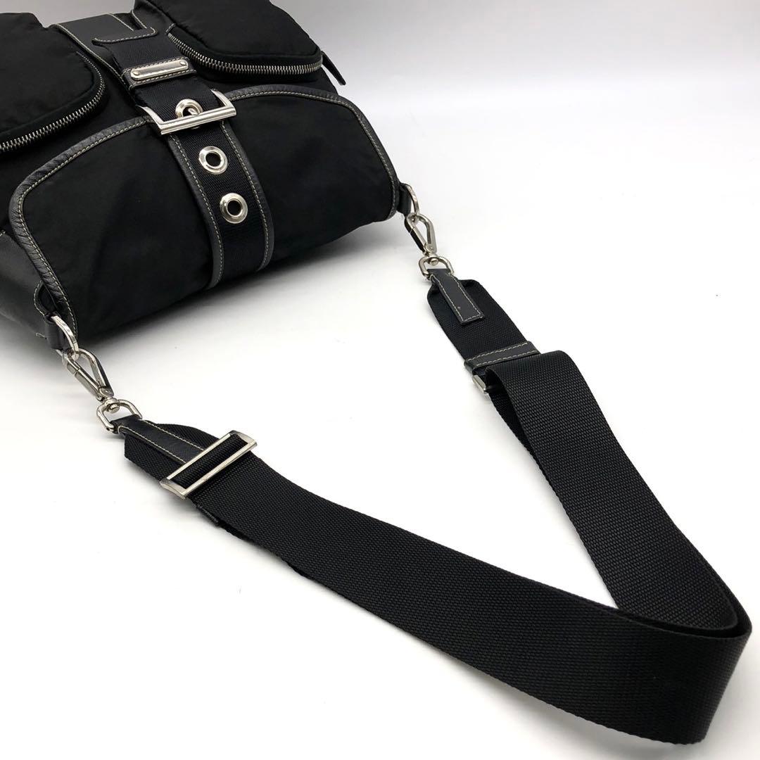 ✨ギャランティ付✨ プラダ ショルダーバッグ 三角ロゴプレート ナイロン レザー