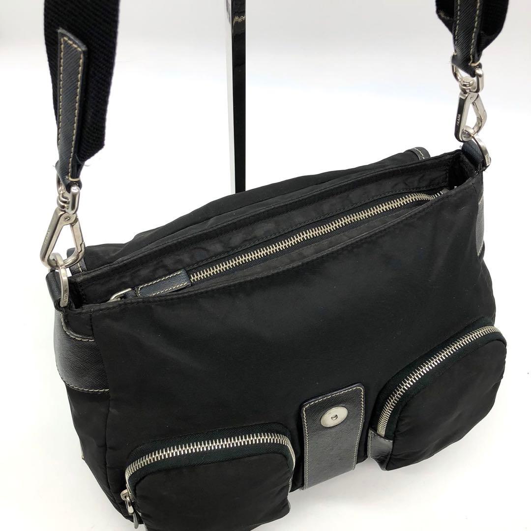 ✨ギャランティ付✨ プラダ ショルダーバッグ 三角ロゴプレート ナイロン レザー