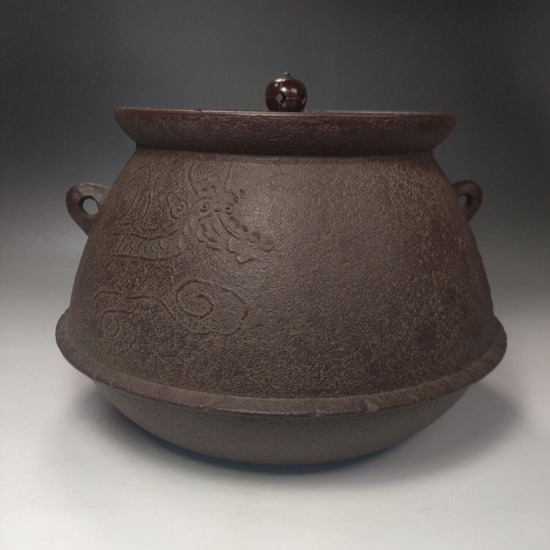 イ187 茶釜『釜師 佐藤浄清造』『袋釜替蓋付 共箱』鉄釜 茶道具 - メルカリ