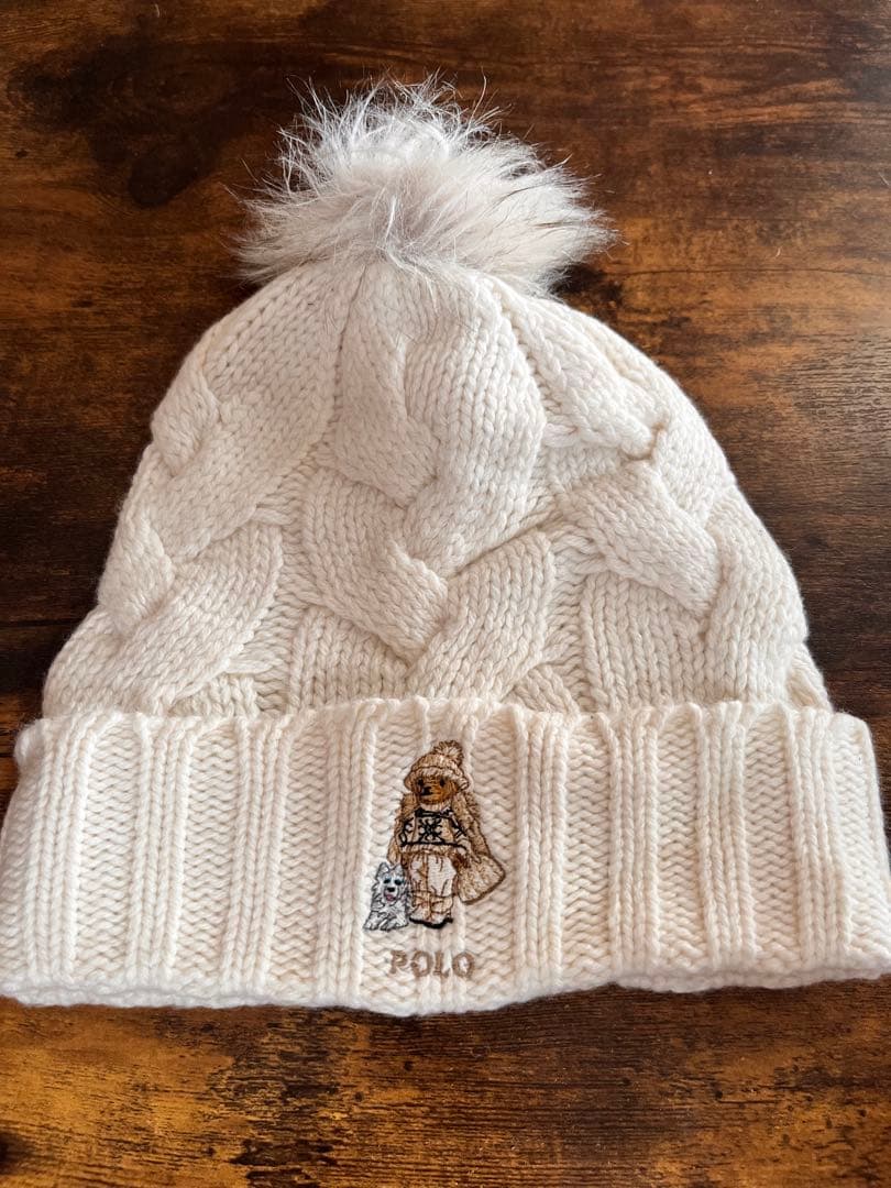 美品レア poloRalph Laurenポロベア ハスキー ニットキャップ - メルカリ