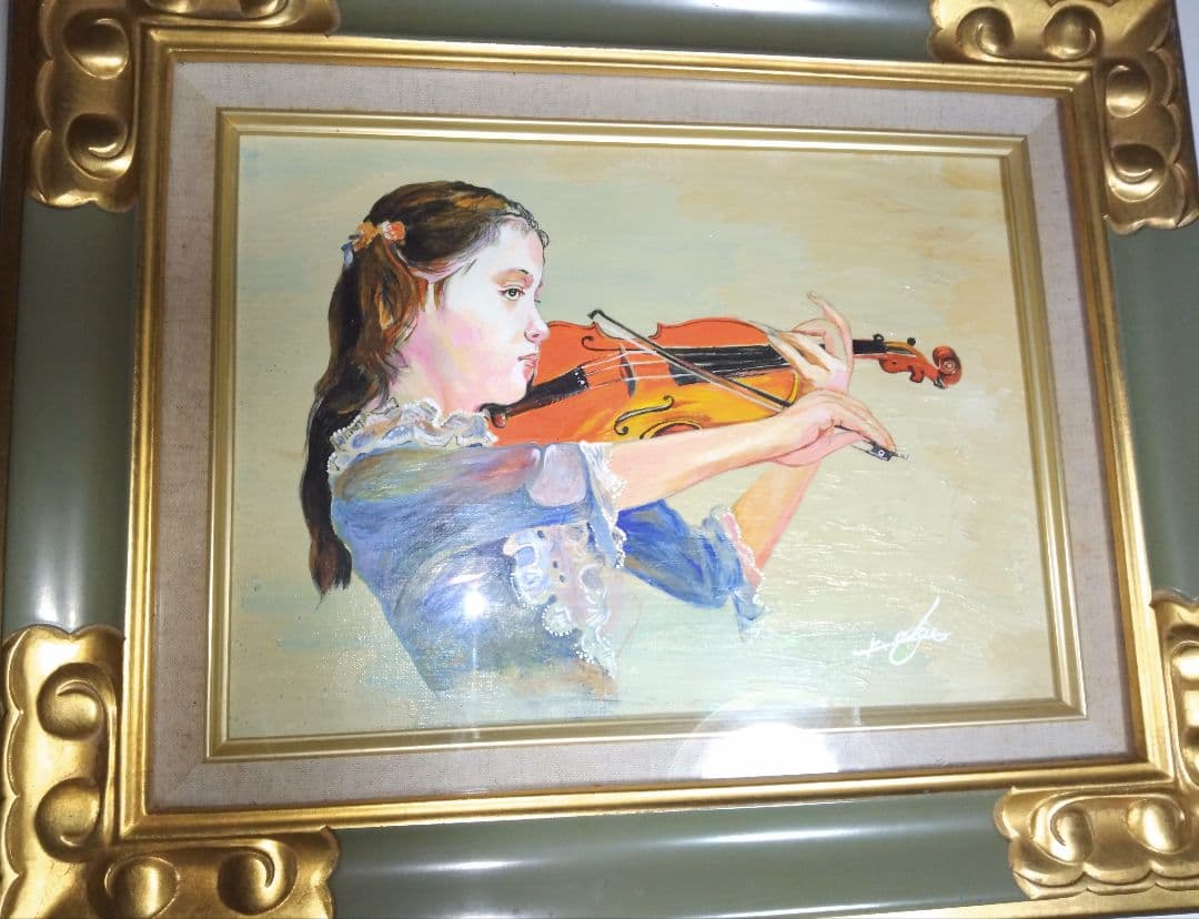 奥龍之介、絵画、油彩４号、G線上のアリア、肉筆、高級額縁、高塚省吾、宮永岳彦