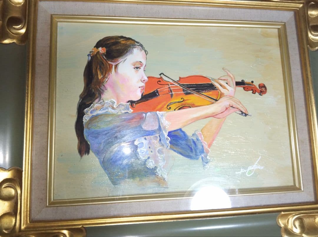 奥龍之介、絵画、油彩４号、G線上のアリア、肉筆、高級額縁、高塚省吾、宮永岳彦