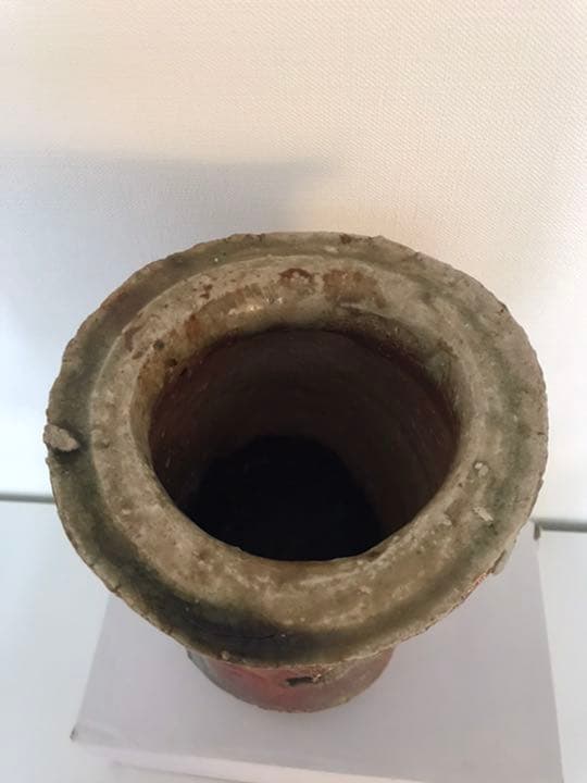 寺垣外窯　杉本貞光作　信楽　花入　共箱(在銘、作家物、花瓶)備前焼　本物保証