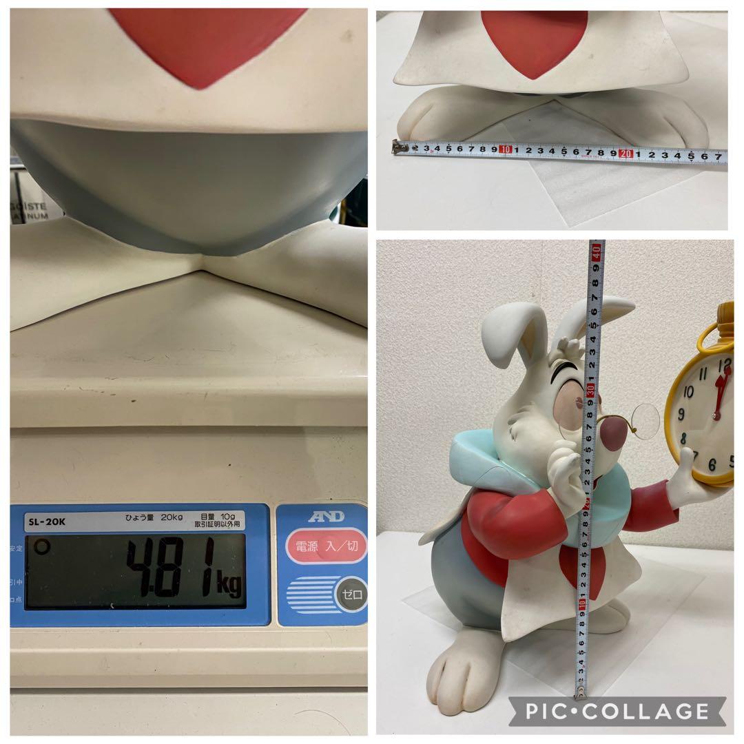 3-2701 激レア☆不思議の国のアリス 白うさぎ 兎置き時計 ビッグフィギュア