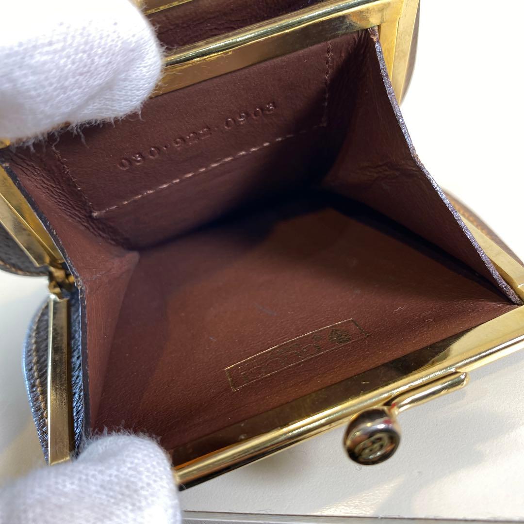 【未使用に近い】オールドグッチ がま口ケース ブラウン