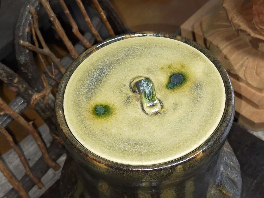 水指 林 景正 古瀬戸 水指 共箱 極上品 黄瀬戸