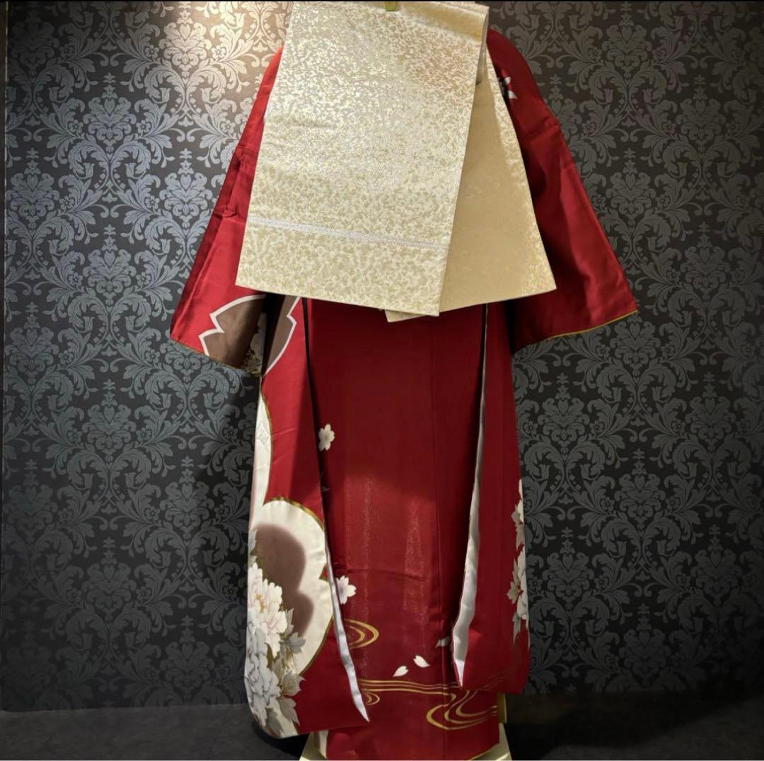 美品 作家物 牡丹 金通し 金駒刺繍 逸品 振袖 フルセット 振り袖