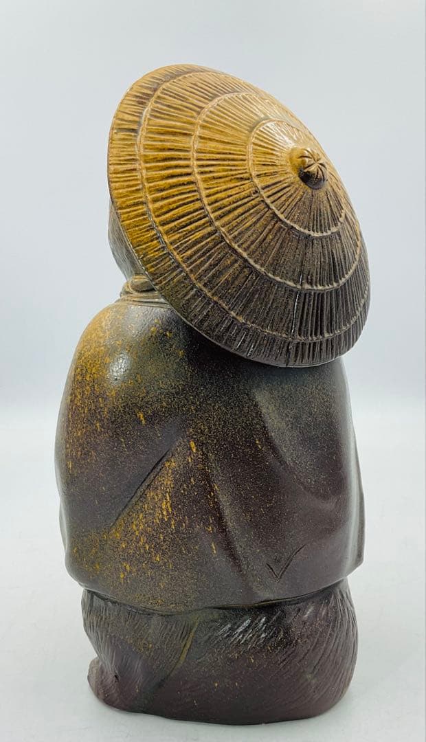 ◉長老作家・吉延英秀先生　備前焼狸置物　縁起物　未使用【228-1】◉