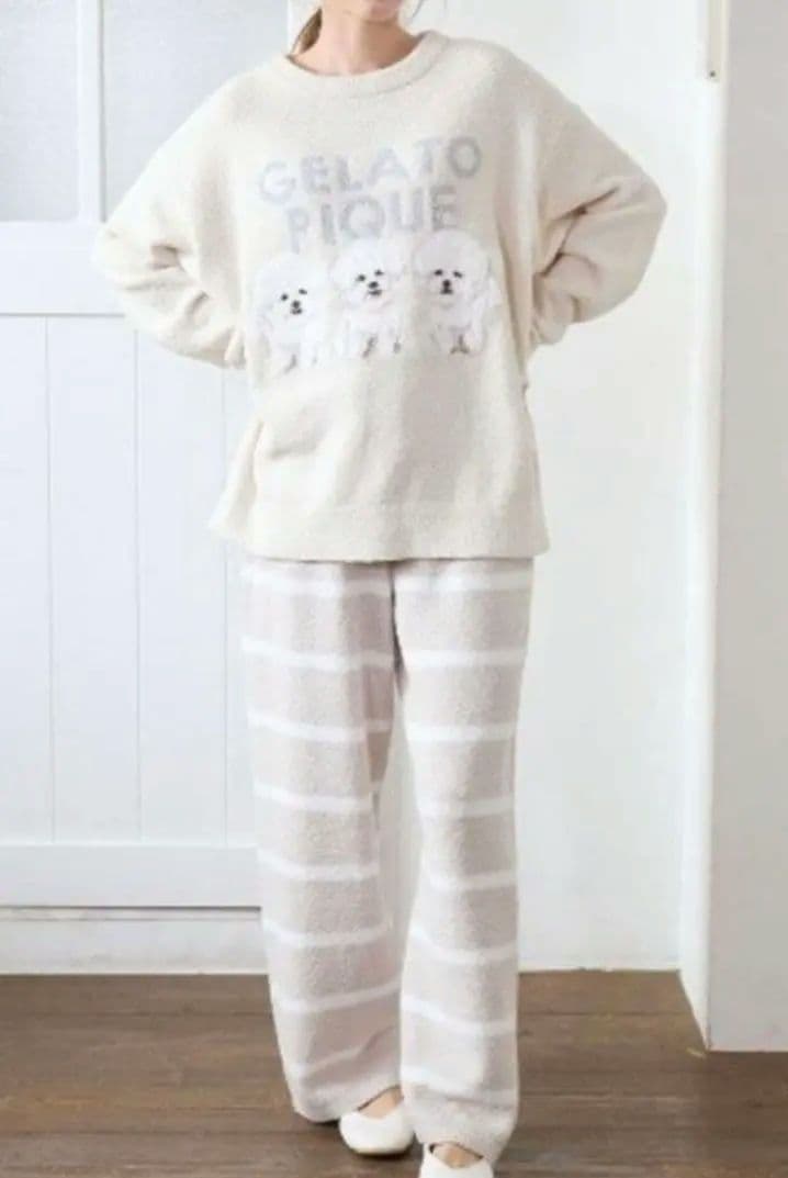 【新品タグ付き】ジェラートピケ ビションフリーゼプルオーバー+ロングパンツセット