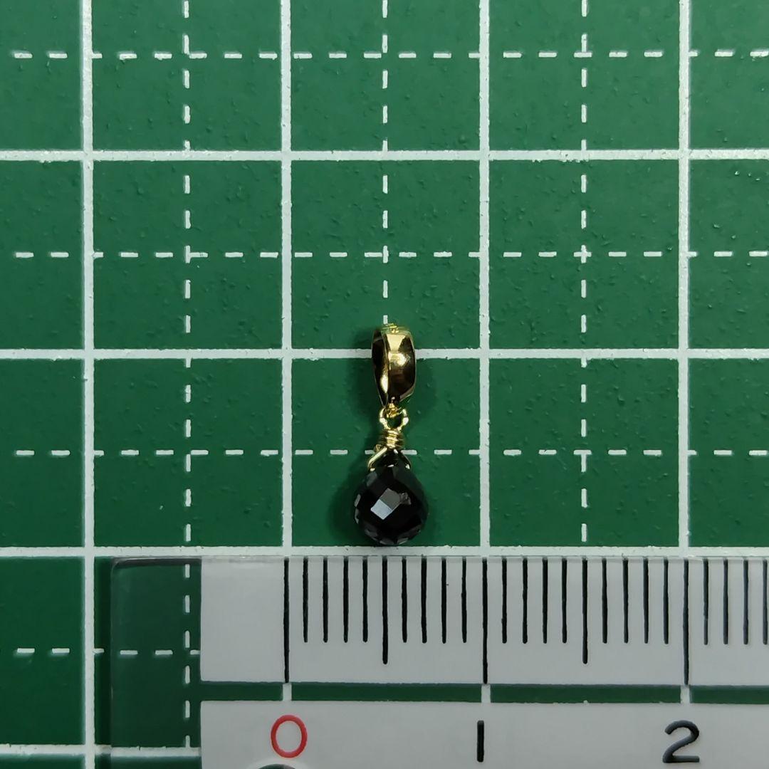 No.1255【K18】ブラックダイヤモンド ドロップカット ペンダントトップ