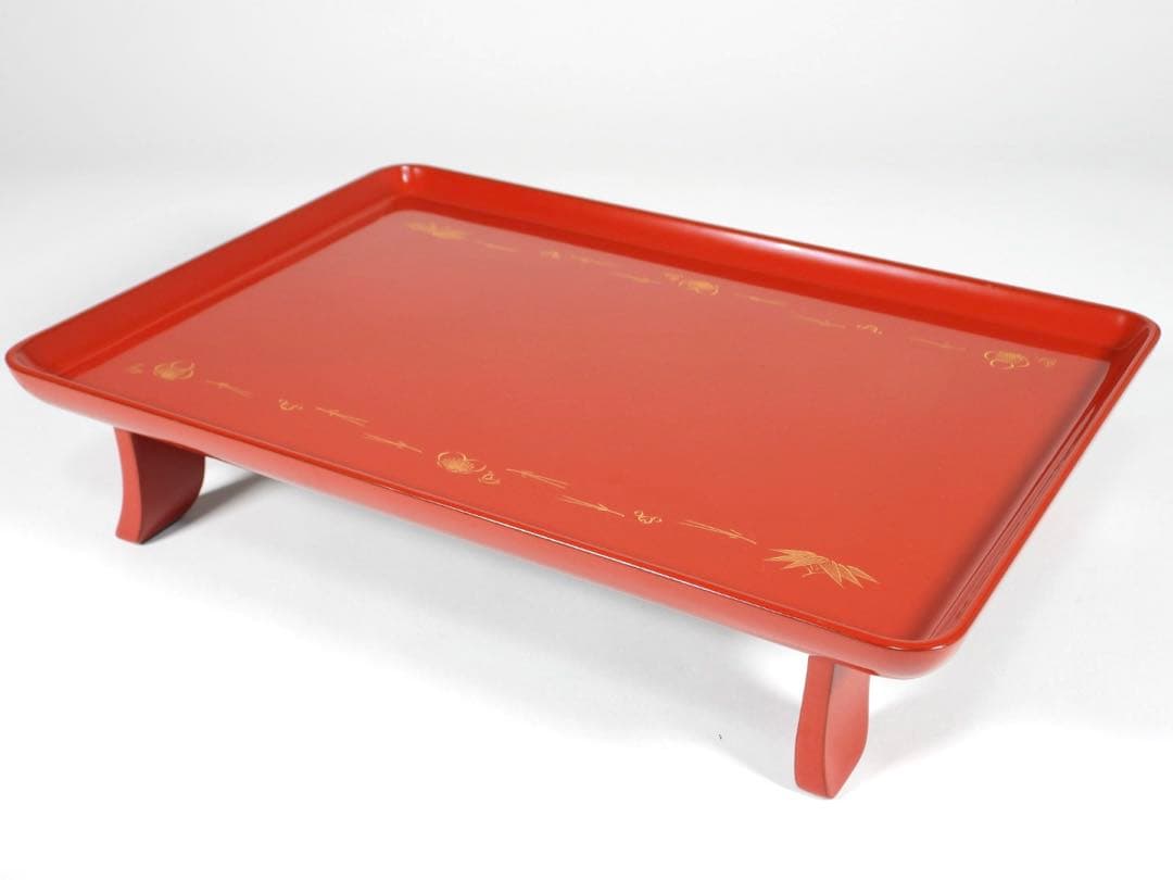 輪島塗　屠蘇器　本漆　沈金　松鶴亀紋 盃　銚子　盆　木製