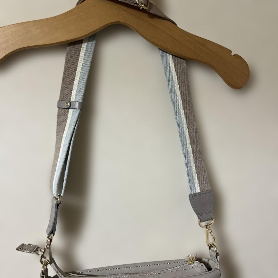 ラシット　ベージュ　2way ショルダーバッグ　モノグラムプレート　新品