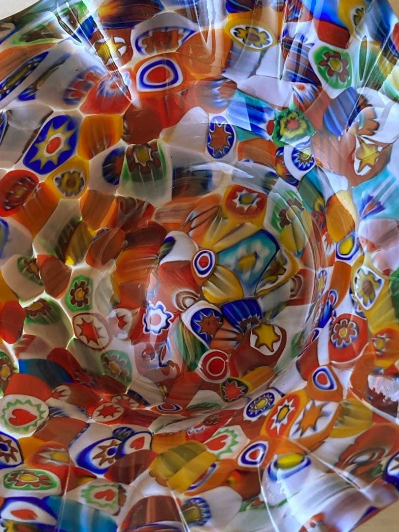 MURANO ムラーノ ガラス ベネチアンガラス ミルフィオリ 小皿