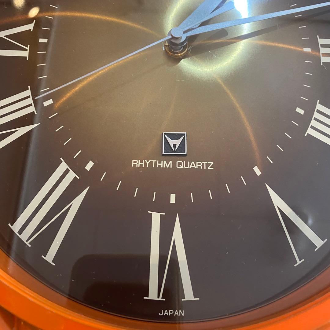 CITIZEN リペイント　壁掛時計 ミッドセンチュリー　昭和レトロ　オレンジ