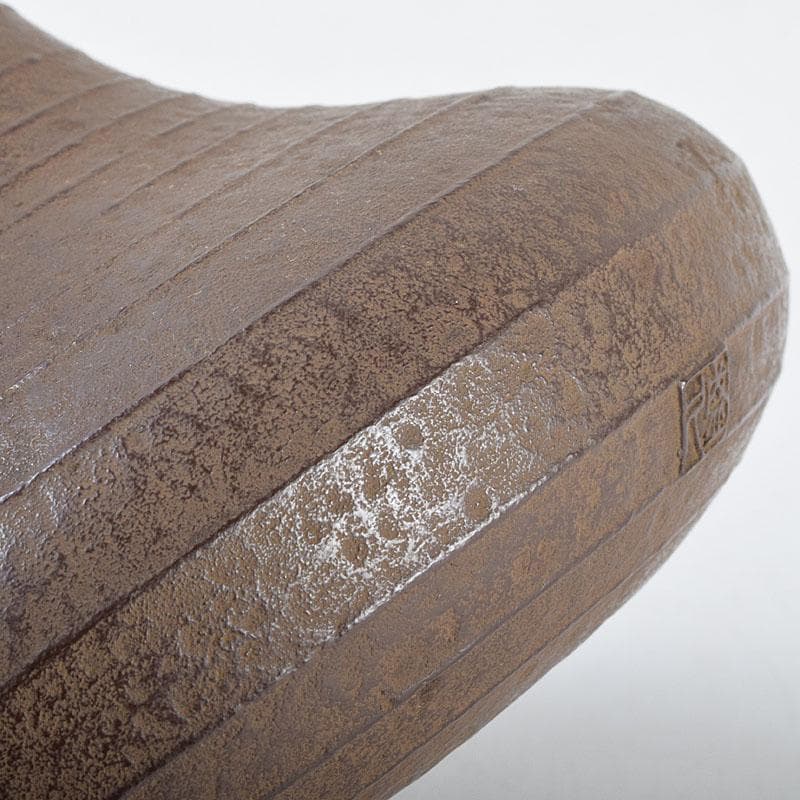 南部鉄器 御釜師 鈴木盛久作 波紋花器 重さ約1015g 共箱 M R9373