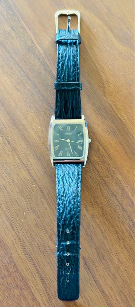 【SEIKO Dolce】クォーツ腕時計 黒文字盤 メンズ