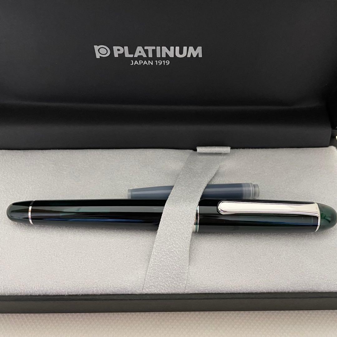 クレオ・スクリベント万年筆プラチナラインブラック18金ロジウムメッキ