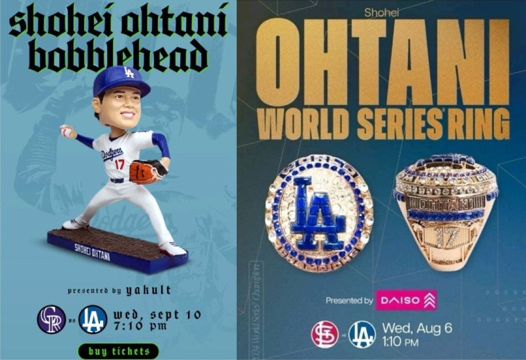 リングセット】9/10 スタジアム限定 大谷翔平50/50達成記念ボブルヘッド