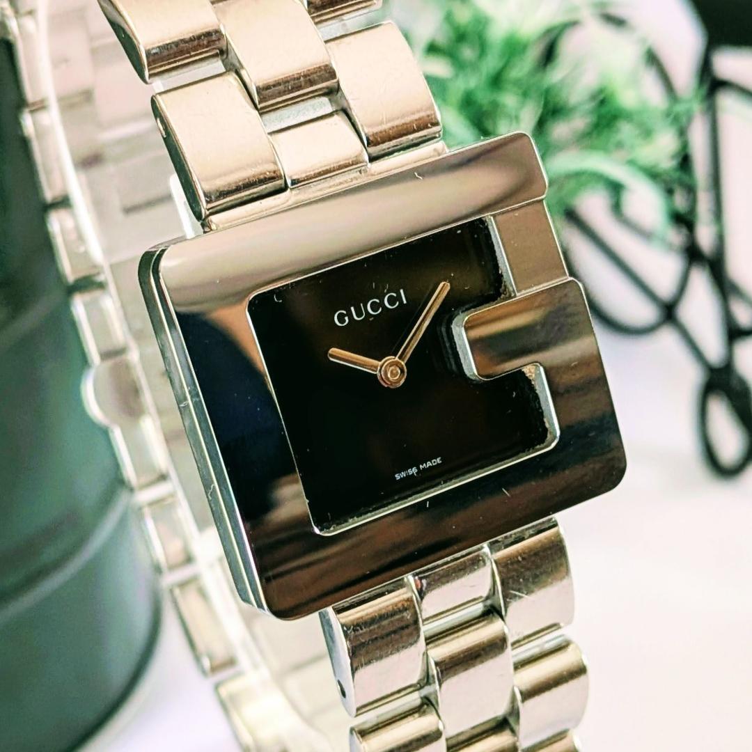 良品 GUCCIグッチ メンズ腕時計ブラック3600J ボリューム感 電池交換済