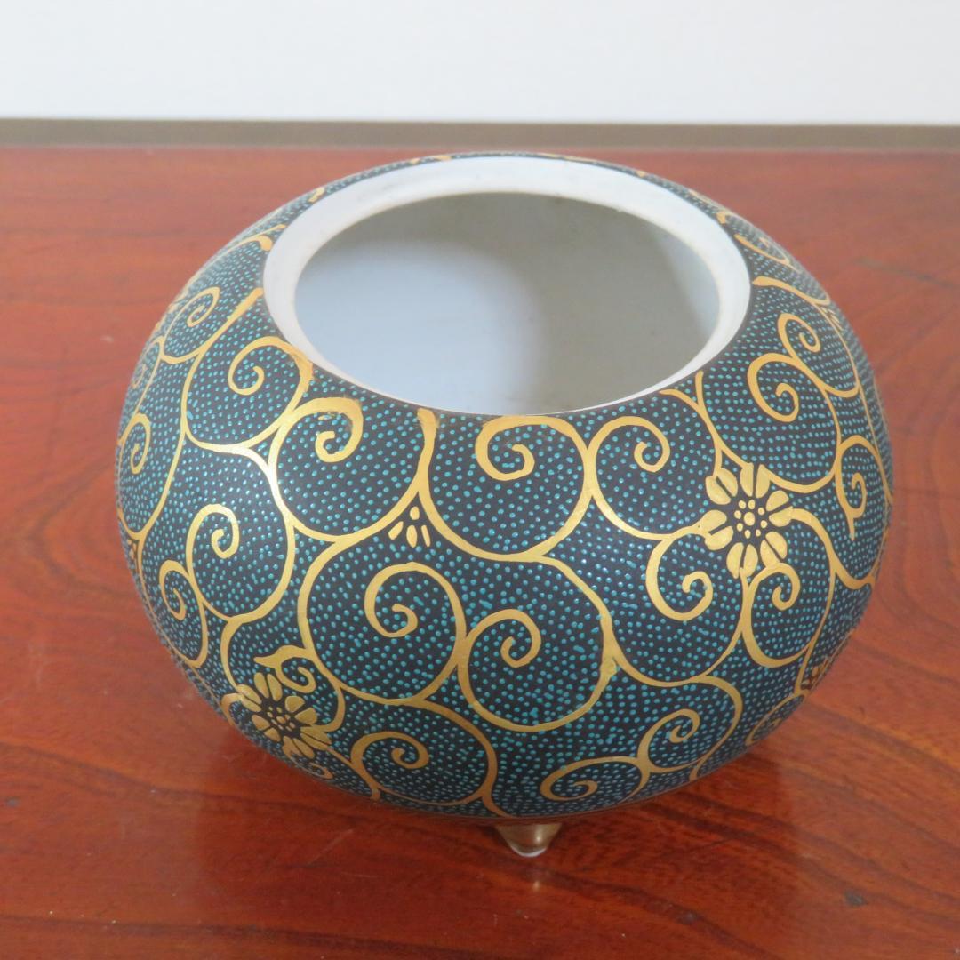 香炉 九谷 竹隆 青粒唐草 使用感あり 傷なし 茶道具 香道 - www