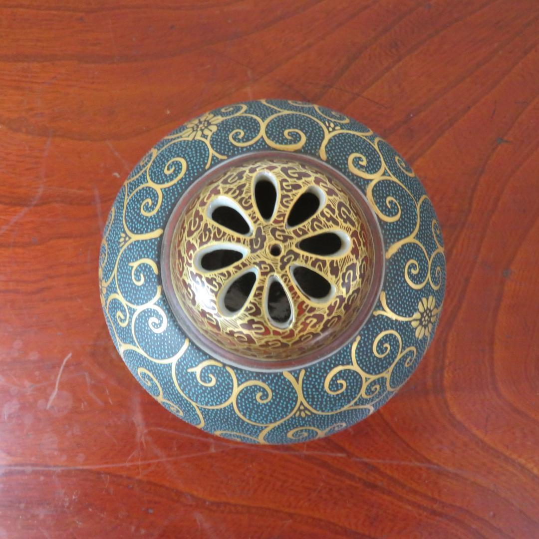 香炉 九谷 竹隆 青粒唐草 使用感あり 傷なし 茶道具 香道 - メルカリ