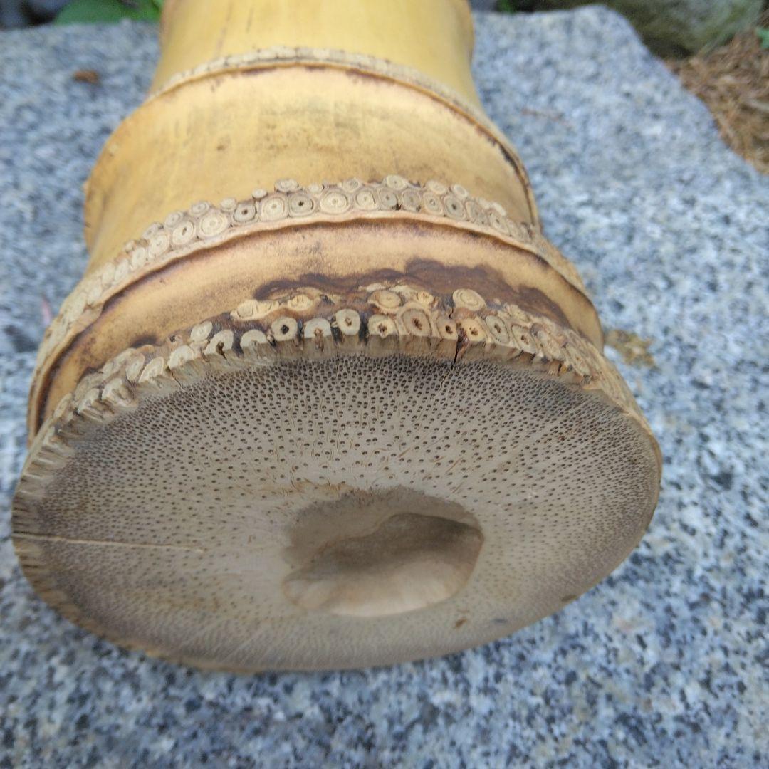 茶道具 竹一重切花入（銘 末広) 花押入り 共箱 水漏れ検査済 高級