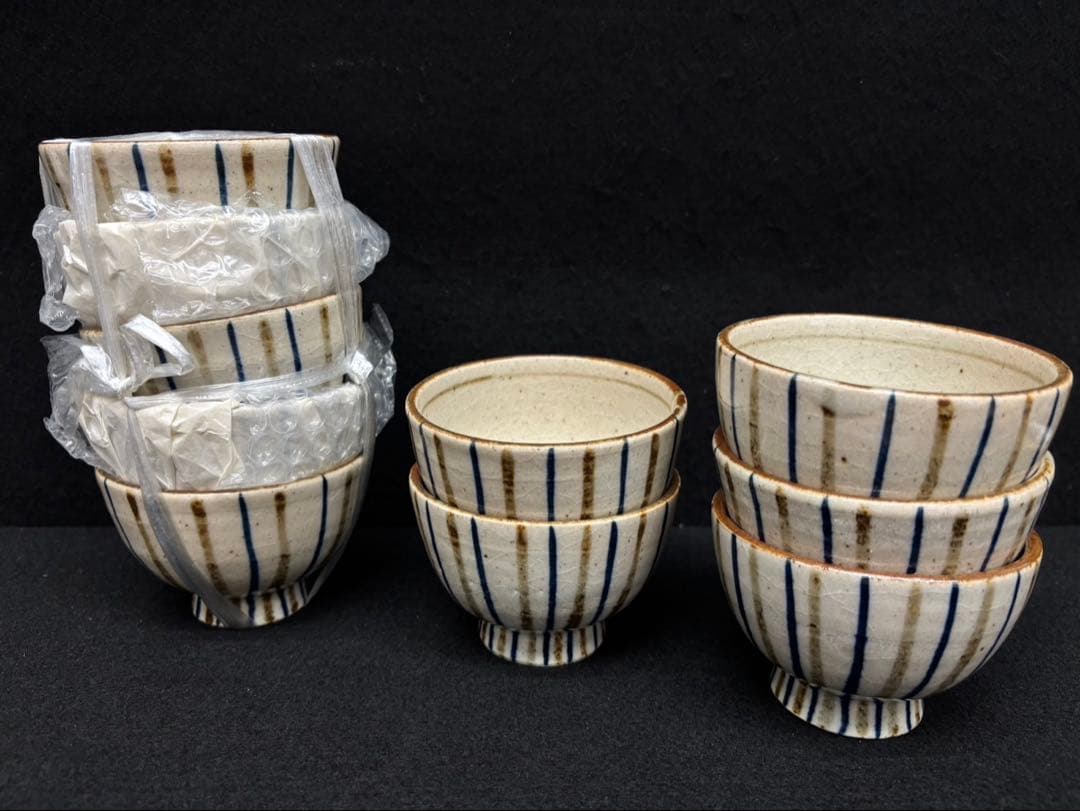 【 加藤光右衛門 / 汲出盌 】むぎわら手 10客 未使用 共箱付き