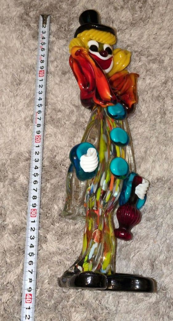 イタリア ムラーノガラス ピエロ 大きめサイズ置物
