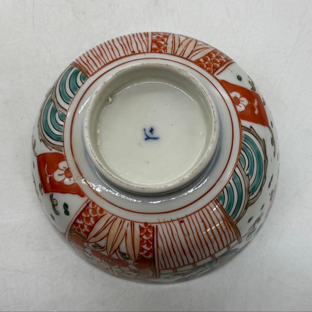 時代　伊万里　色絵　蓋茶碗3点　アンティーク　送料込み250922