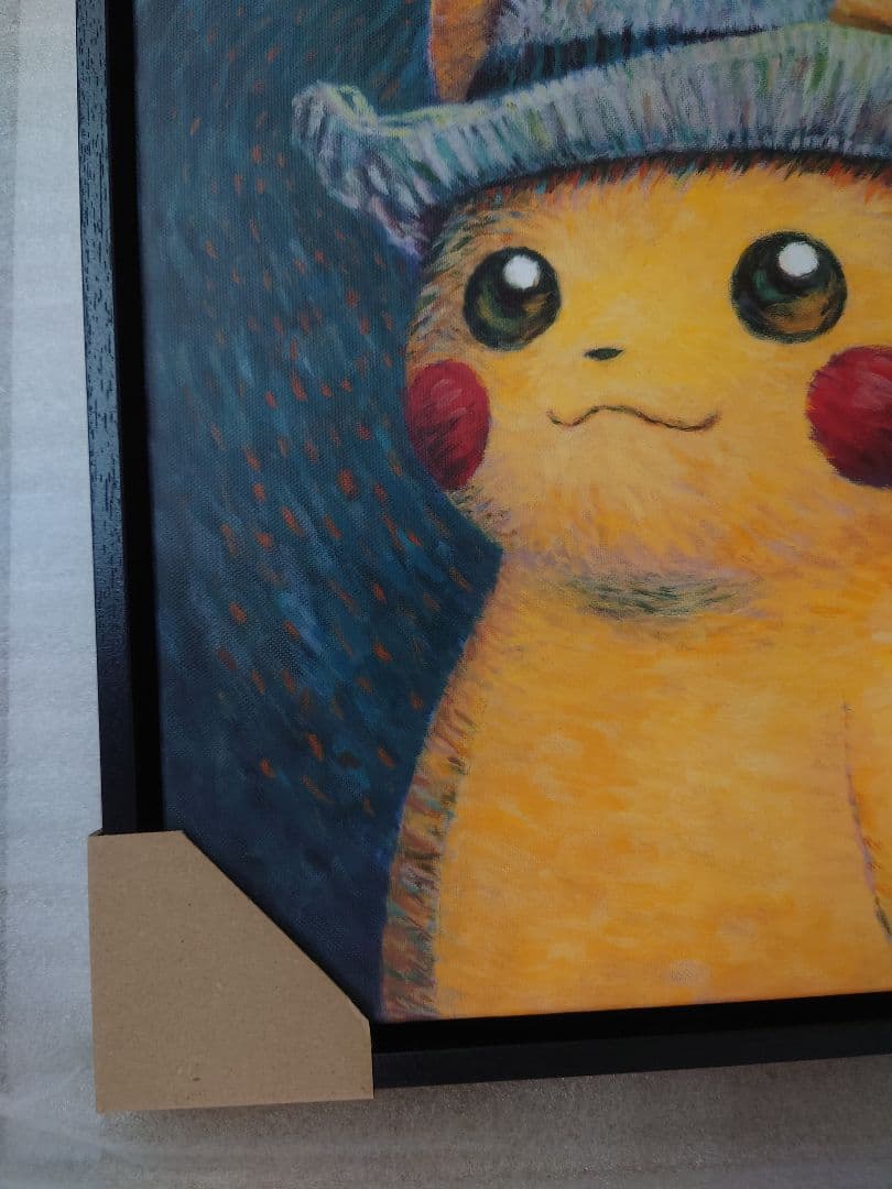 ☆正規品☆黒木枠 ゴッホ ピカチュウ キャンバスアート Sサイズ