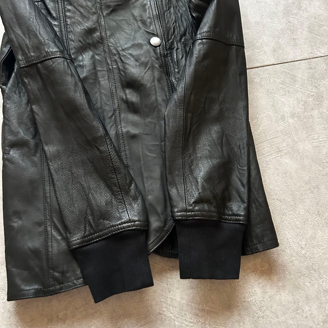 archive grunge leather jacket y2k black - メルカリ