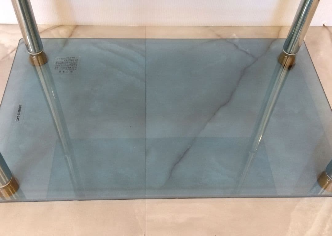 たーぼ様専用 ガラスラック ブルー 4段 強化ガラス