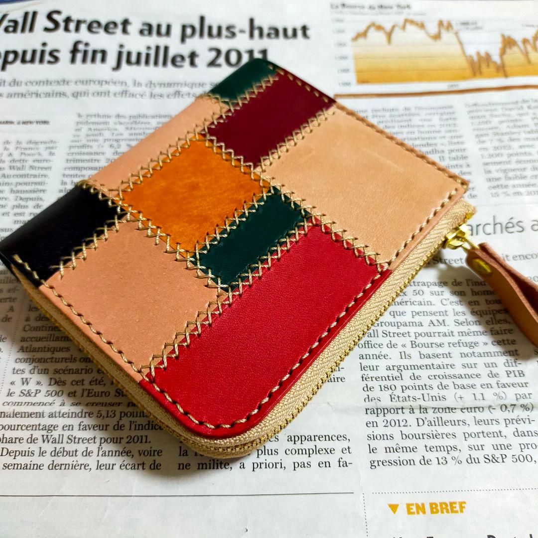 栃木レザー　L字ファスナーウォレット　コンパクト