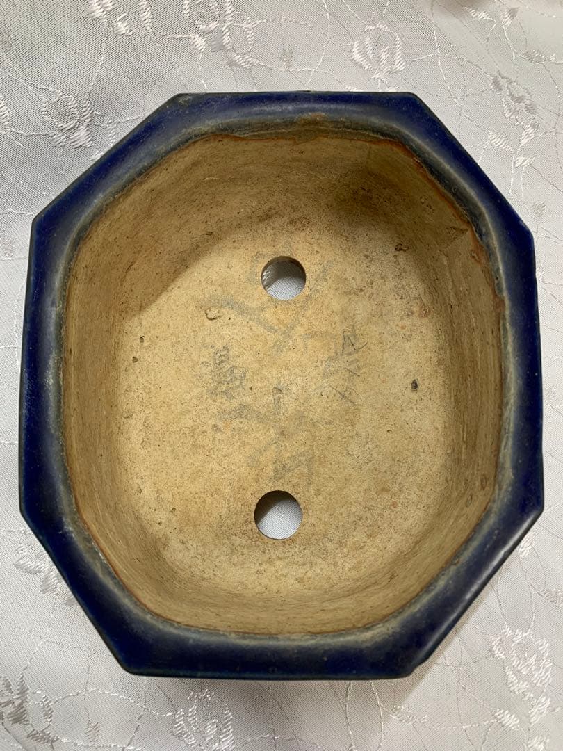 広東鉢 六角 絵鉢 大きめ鉢