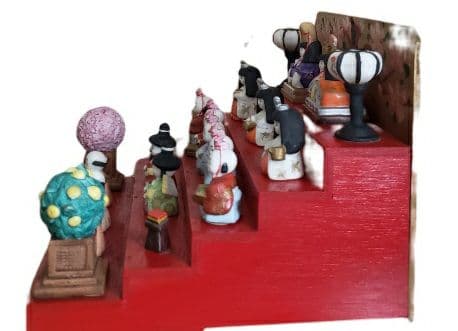 【専用】美品　訳　ヴィンテージのコンパクトなお雛様　全揃い　陶器　阪急デパート