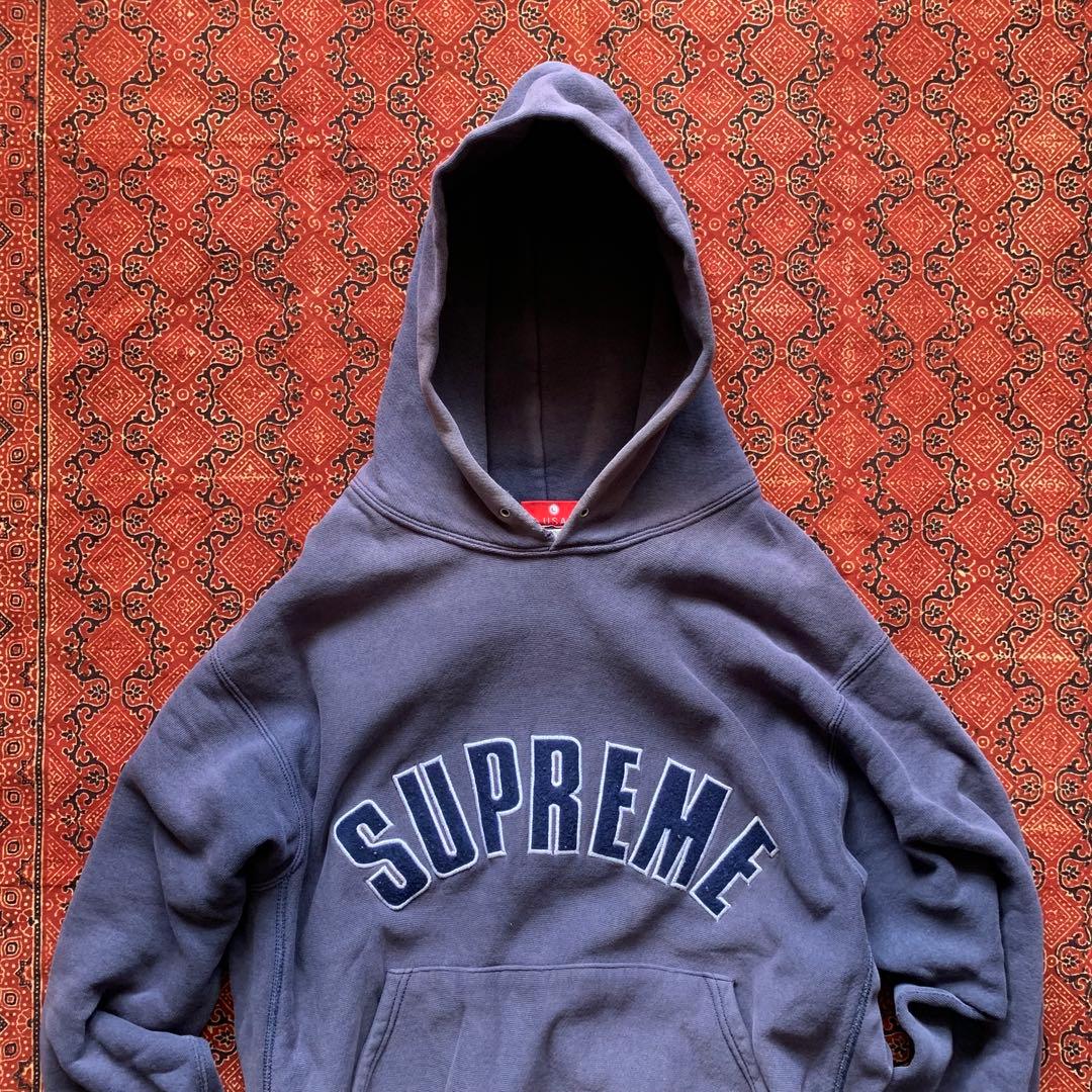 90s ビンテージ プルオーバー パーカー ナス紺 SUPREME 初期