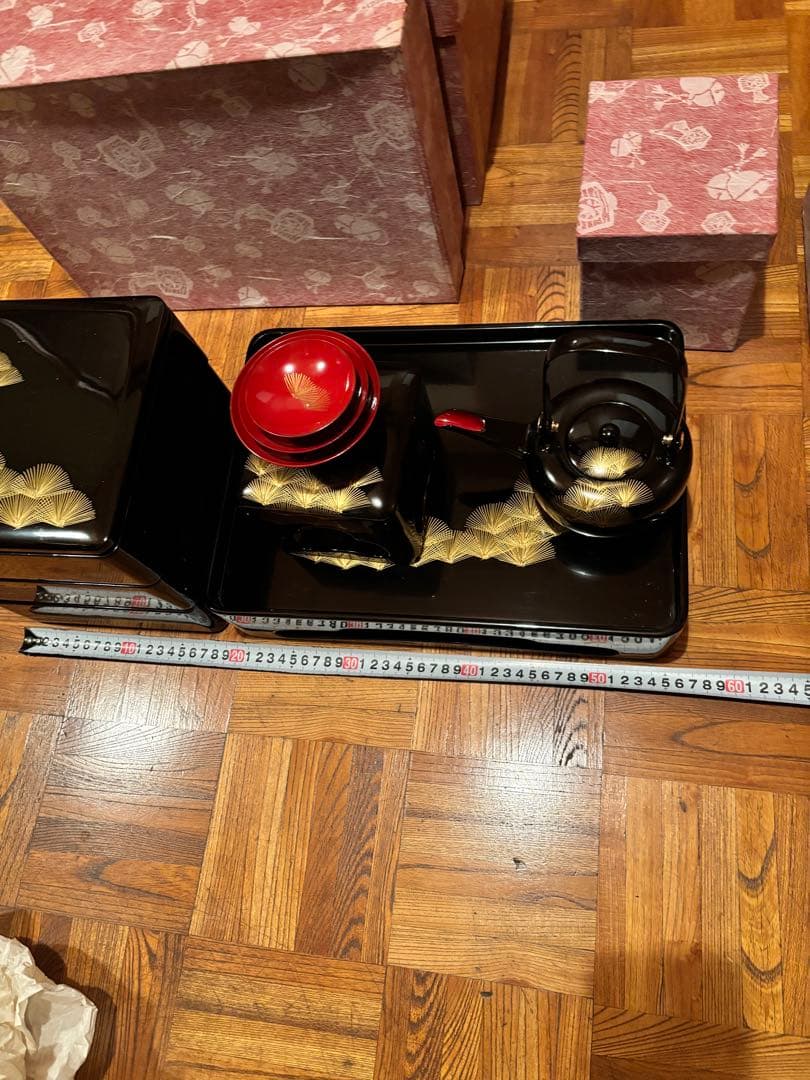 T*o様 会津塗り　漆塗り重箱・茶器セット