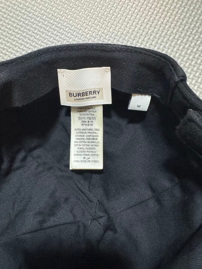 極美品】BURBERRY ブラック ベースボールキャップ M