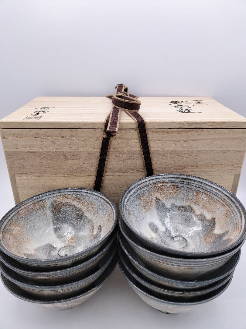 c698 数茶碗 9客 古萩 黄の瀬窯 木箱 茶道具 古物 c698 数茶碗 9客 古萩 黄の瀬窯 木箱 茶道具 古物 - メルカリ