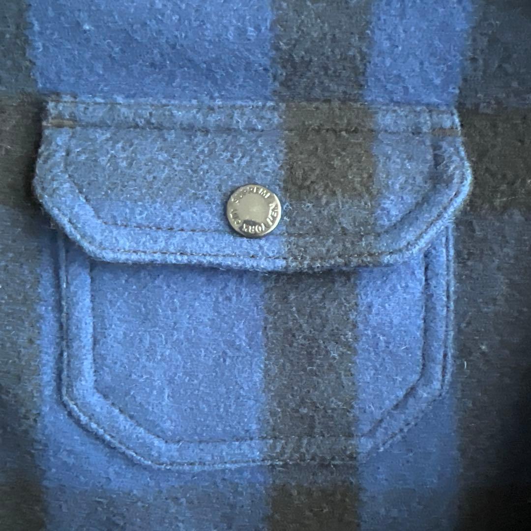 断*)様 Supreme 青・黒チェック クルーザージャケット L