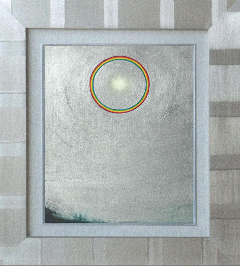 油絵 菅家令子 絵 絵画インテリア額付(黒) 油絵 F3-S72023 風景祈り