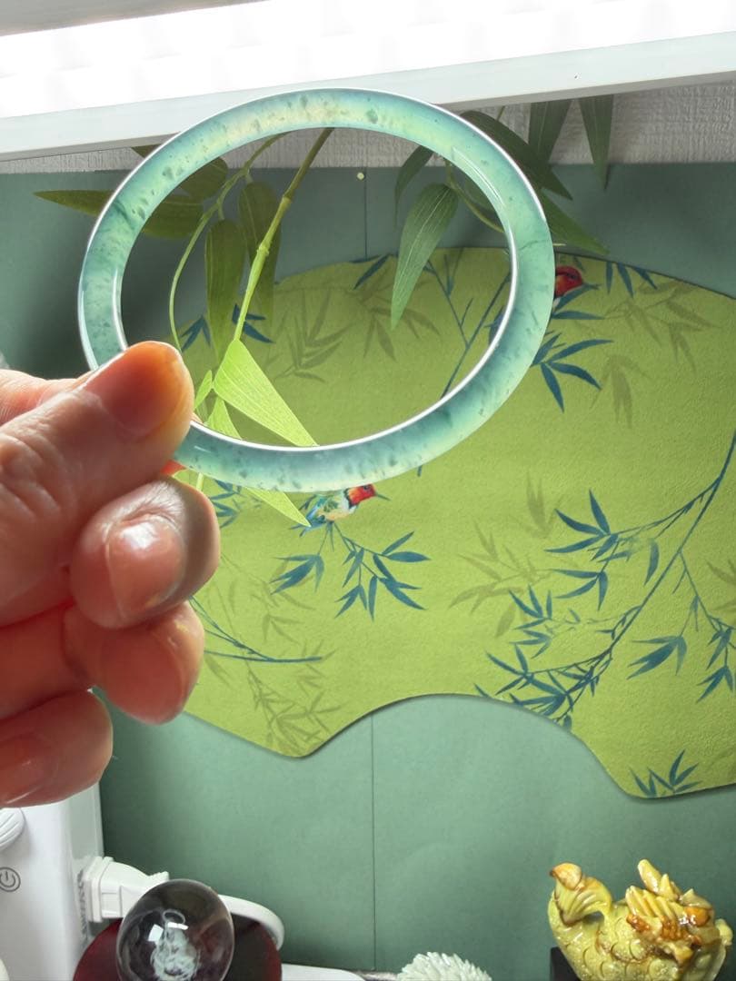 最終価格‼️天然本翡翠 高氷種、特色雪花綿入り氷藍水