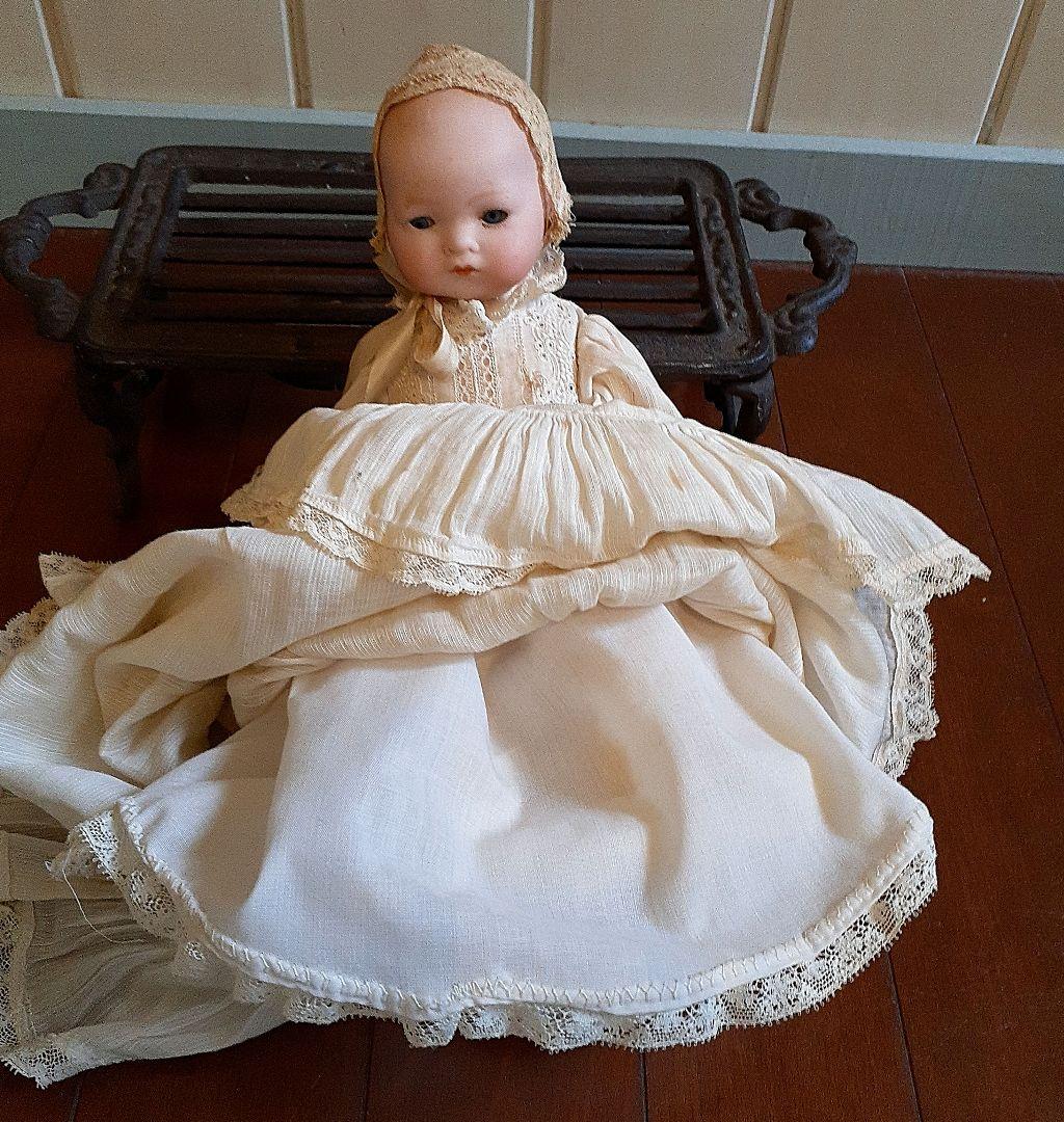 ⭐可愛いです！！目を閉じる！アンティークビスクドール クッション付き 18