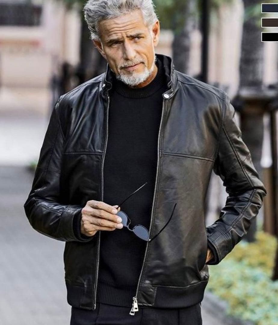 XLサイズ✨AKM ライダース ジャケット シングル レザー キルティング