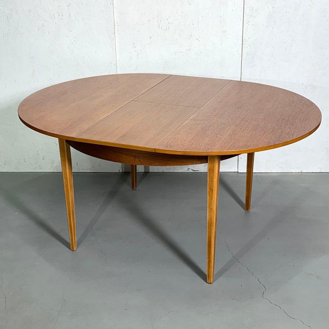 イギリスビンテージ チークラウンド エクステンションテーブル(302)