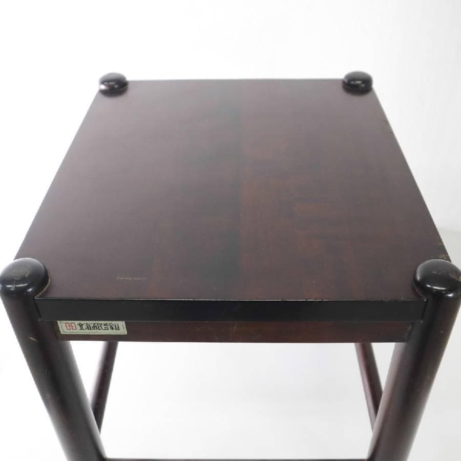 北海道民芸家具 ＃670 サイドテーブル スクエアスツール 花台 樺無垢材